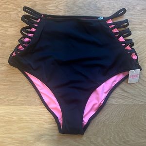 Victoria’s Secret PINK high-waisted bikini bottom, size M. New with tags on.